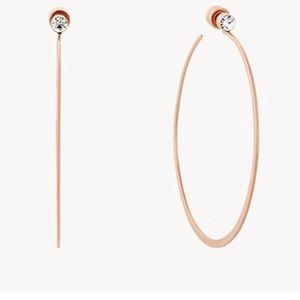Michael Kors Rose Gold Modern Brilliance Large Hoop Earrings